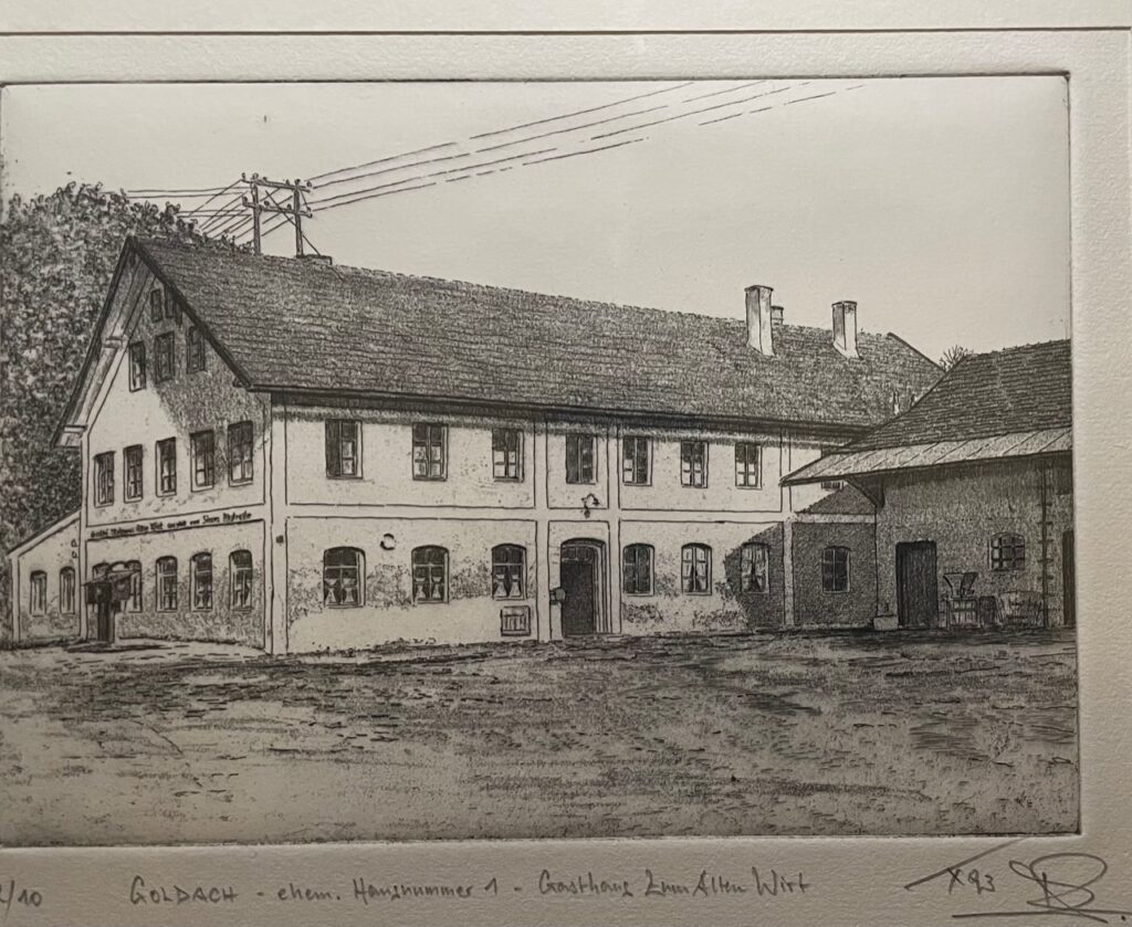 Der Alte Wirt anno dazumal: Die Wirtschaft "Alter Wirt" gab es bereits, als Hallbergmoos und Goldach noch getrennt waren.